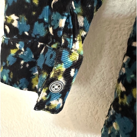 J Jill Floral Corduroy Button Down Top - Picture 4 of 6